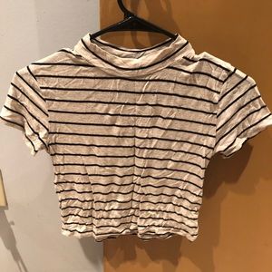 Grey and black crop top s striped